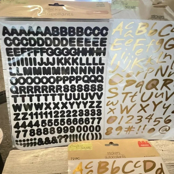 New Sealed Crafter’s Square Stickers Letters And Numbers Lot Of 3 - Picture 2 of 6